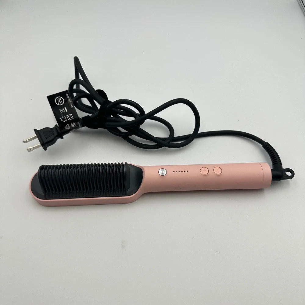 TYMO RingHair Straightener‎ Comb Brush Pink Hot Hair Styling Tool